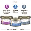 imageAmazon Brand  Wonder Bound Wet Cat Food Pate No Added Grain Variety Pack BeefChickenTurkey ampamp Giblet 3 ounce Pack of 24Variety Pack Fish  Seafood