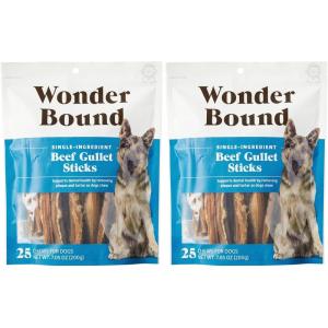imageAmazon Brand  Wonder Bound Beef Gullet Sticks Dog Treats 56 Inch Pack of 25 Highly Digestible Minimally Processed 705 Ounce 25 Count Pack of 11 Count Pack of 2