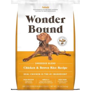 imageAmazon Brand  Wonder Bound High Protein Adult Dry Dog Food  Beef ampamp Brown Rice Recipe 30 pound Pack of 1Chicken  Brown Rice