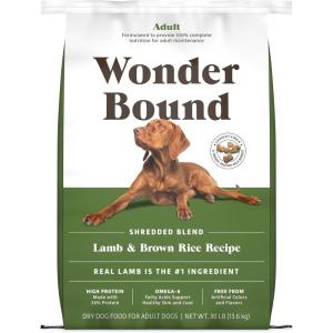 imageAmazon Brand  Wonder Bound High Protein Adult Dry Dog Food  Beef ampamp Brown Rice Recipe 30 pound Pack of 1Lamb  Brown Rice