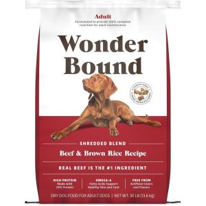 imageAmazon Brand  Wonder Bound High Protein Adult Dry Dog Food  Lamb ampamp Brown Rice Recipe 30 pound Pack of 1Beef  Brown Rice