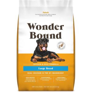 imageAmazon Brand  Wonder Bound Large Breed Adult Dry Dog Food Chicken ampamp Rice 30 pound Pack of 1