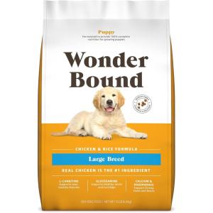 imageAmazon Brand  Wonder Bound Large Breed Puppy Dry Dog Food Chicken ampamp Rice 15 Pound Pack of 1Chicken  Rice