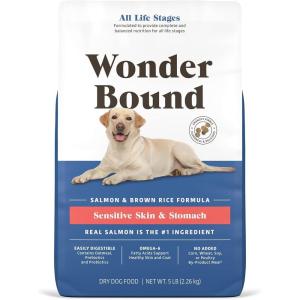 imageAmazon Brand  Wonder Bound Sensitive Skin and Stomach Dry Dog Food Salmon ampamp Brown Rice  5 lb