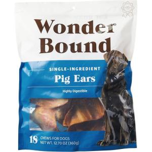 imageAmazon Brand  Wonder Bound Whole Pig Ears Dog Treats Pork 6 ounce 6 Count Pack of 118 Count Pack of 1