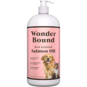 imageAmazon Brand  Wonder Bound Wild Alaskan Salmon Oil  Skin and Coat Support Omega 3 Supplement for Dog and Cat  16 fl oz32 fl oz