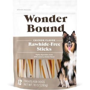 imageWonder Bound Beef Flavor Dog Treat Sticks  10 Count  RawhideFree Dental Health Chews for Plaque ampamp Tartar Control Easy to Digest LongLastingChicken