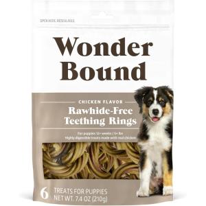 imageWonder Bound Chicken Wrapped Medium Sticks Peanut Butter Flavor  8 Count  RawhideFree Dog Treats Dental Health Chews for Plaque ampamp Tartar Control Easy to Digest LongLastingChicken