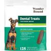 imageAmazon Brand  Wonder Bound Dog Dental Treats for Tiny Dogs 515 lbs Real Chicken Flavor Nubbed Texture for Plaque ampamp Tartar Control Freshens Breath While Chewing 125 Count Pack of 1303 Pound Pack of 1